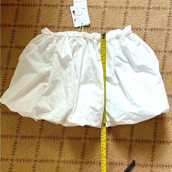 Commense white low rise elastic waist bubble hem skirt NWT S - Picture 4 of 5
